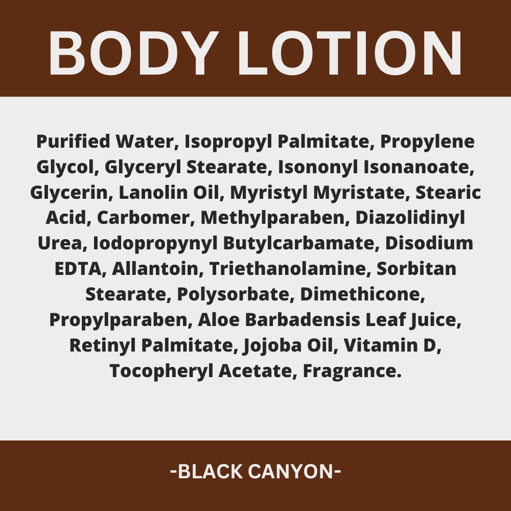 Black Canyon Amber Vanilla Scented Body Lotion