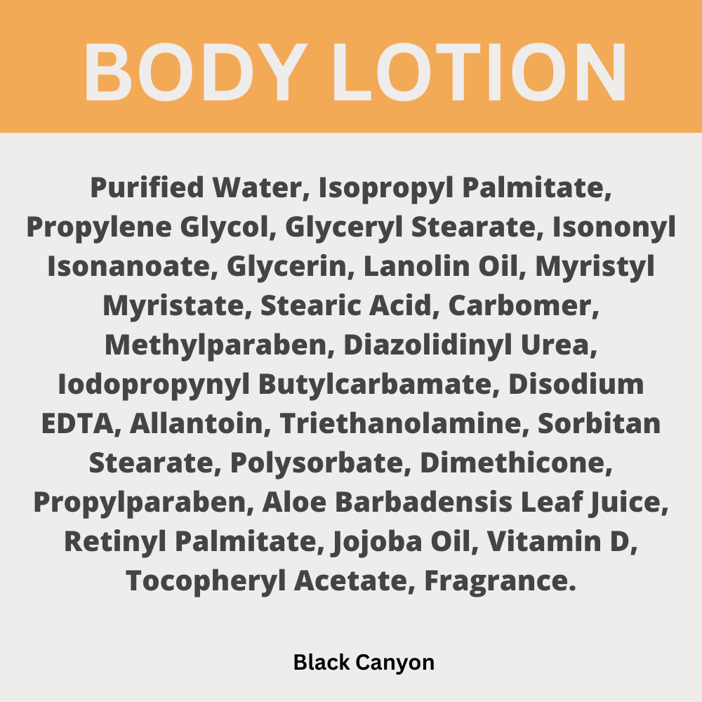 Black Canyon Floral Musk & Amber Scented Body Lotion