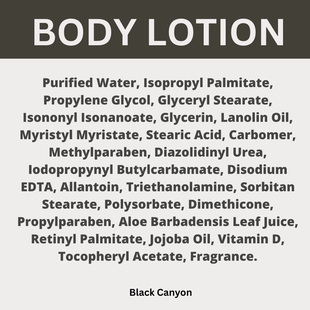Black Canyon Tobacco Vanilla Scented Body Lotion