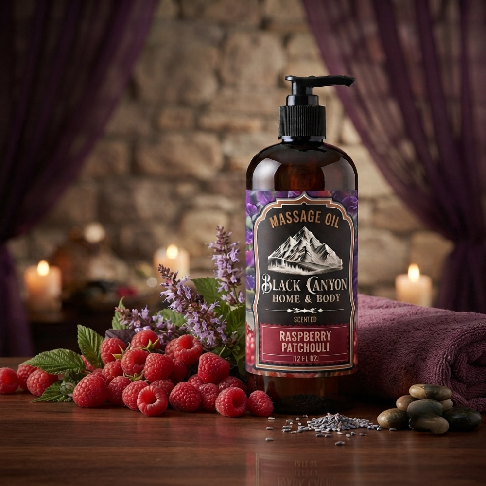 Raspberry Patchouli Scented Massage Oil