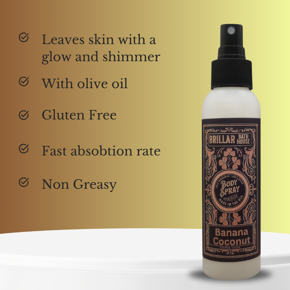 Brillar Bath House Banana Coconut Scented Shimmering Body Spray