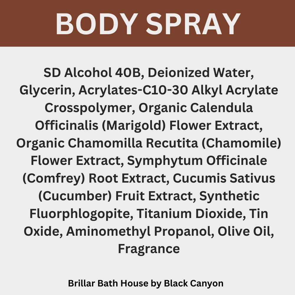 Brillar Bath House Chocolate Drizzle Scented Shimmering Body Spray