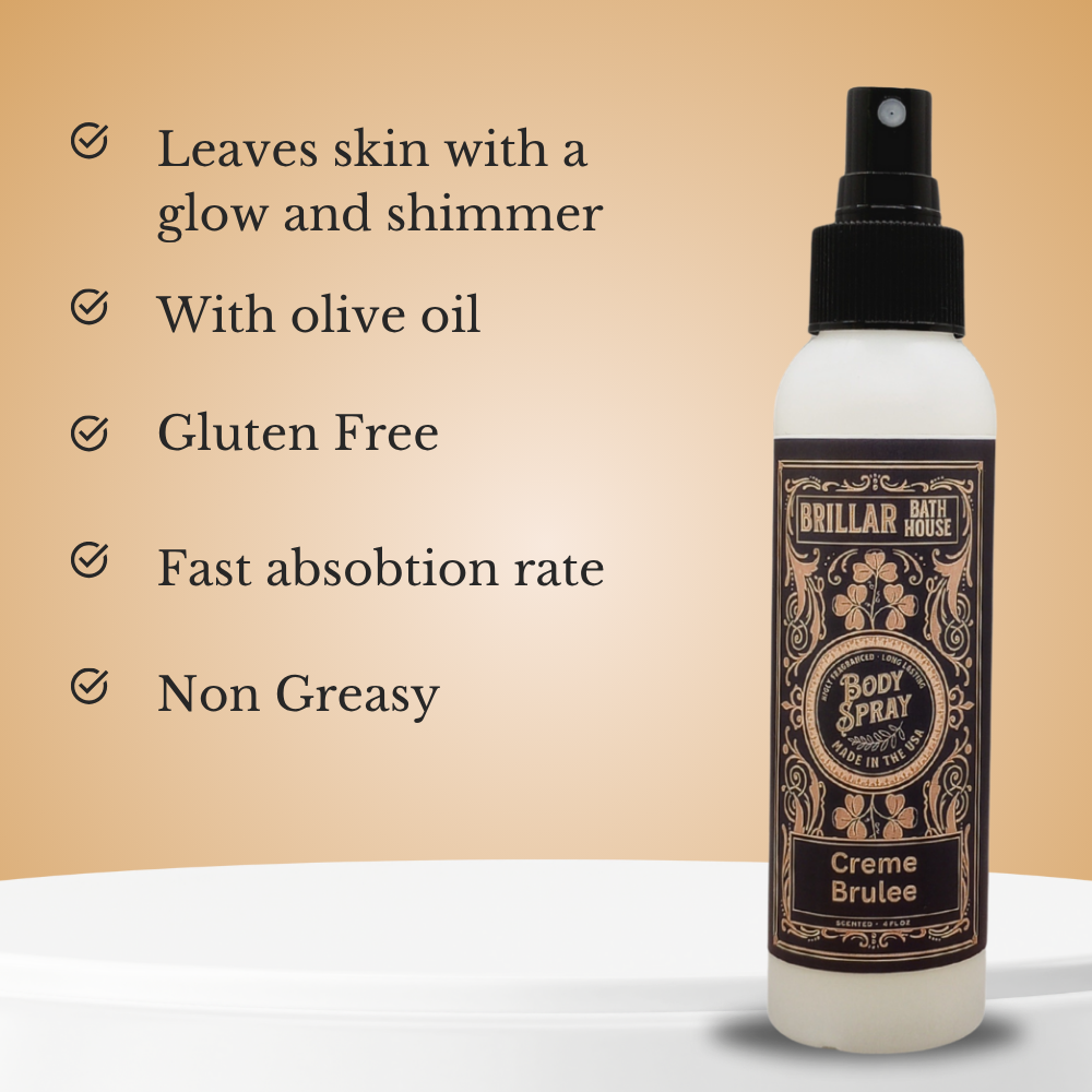 Brillar Bath House Creme Brulee Scented Shimmering Body Spray