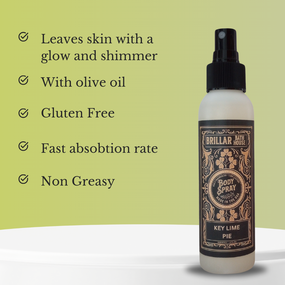 Brillar Bath House Key Lime Pie Scented Shimmering Body Spray