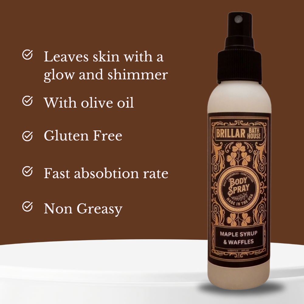 Brillar Bath House Maple Syrup & Waffles Scented Shimmering Body Spray