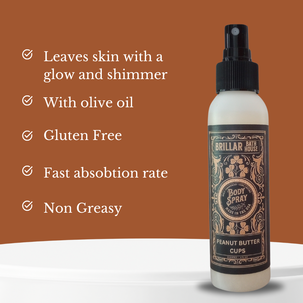 Brillar Bath House Peanut Butter Cups Scented Shimmering Body Spray