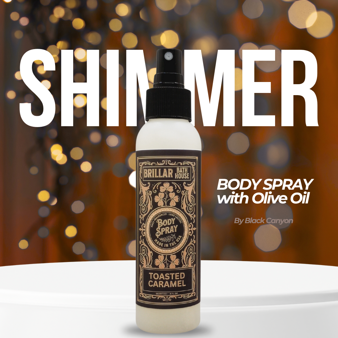 Brillar Bath House Toasted Caramel Scented Shimmering Body Spray