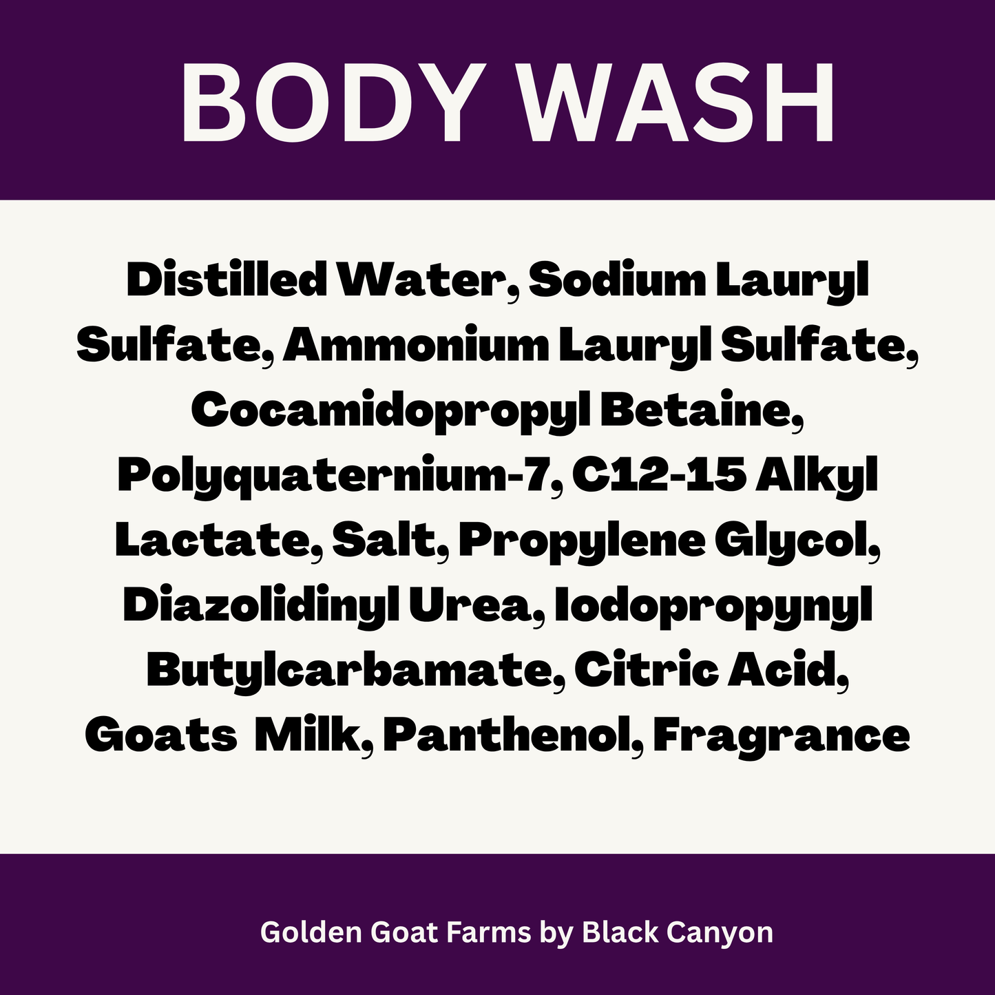 Golden Goat Farms Black Currant Vanilla Scented Goat Milk Body Wash