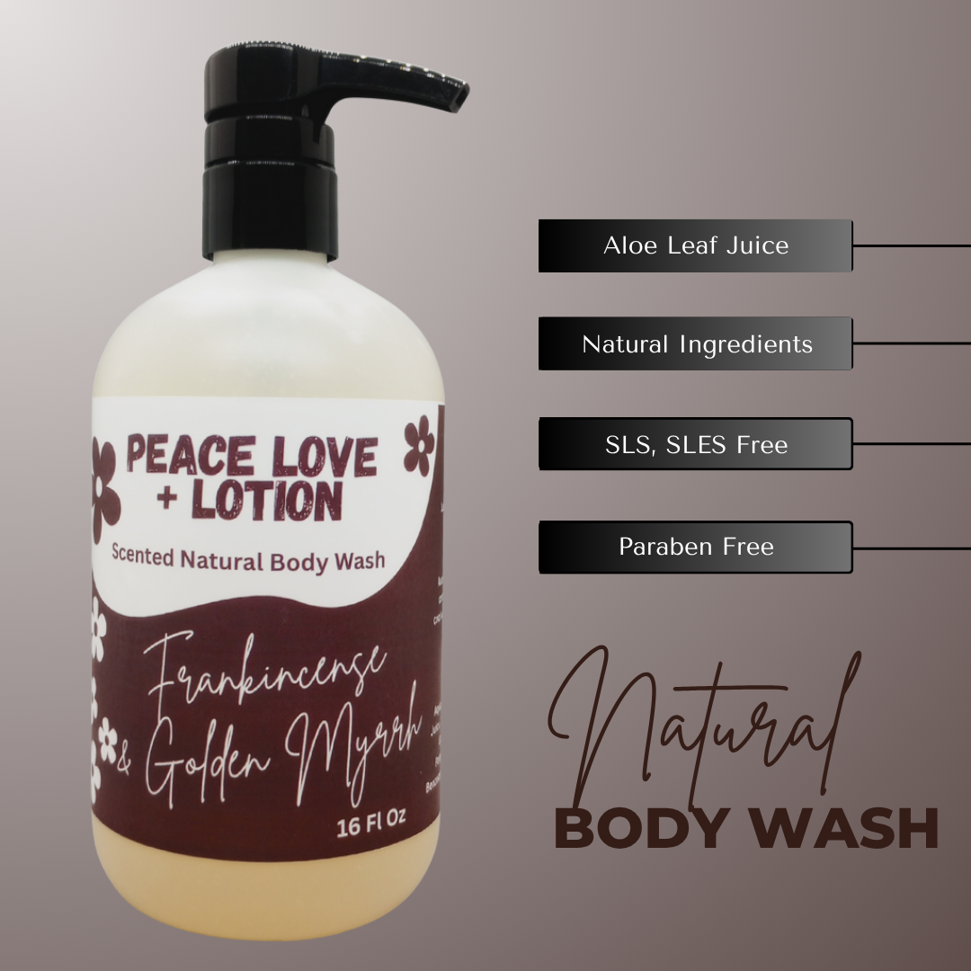 Peace Love + Lotion Frankincense & Golden Myrrh Scented Natural Body Wash