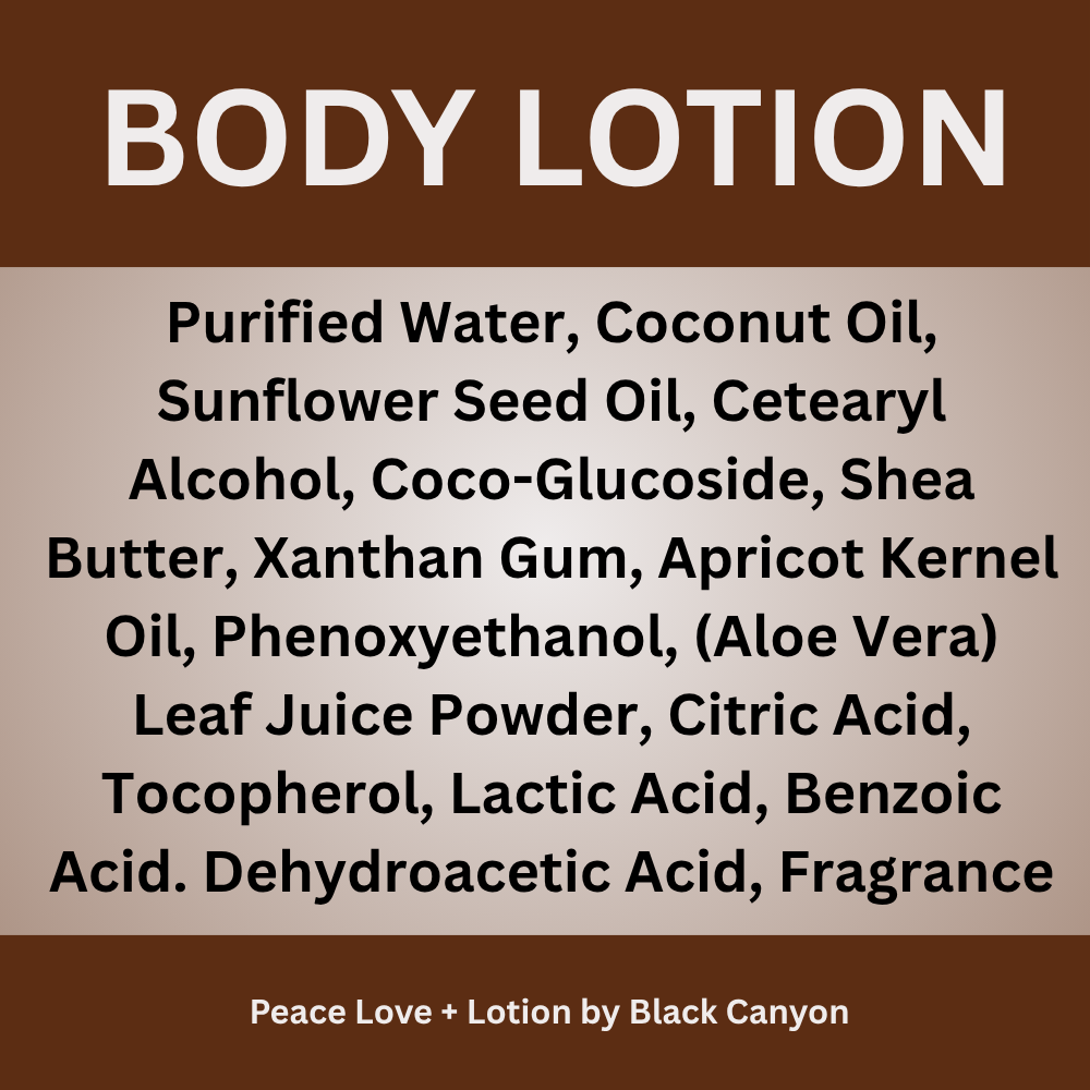 Peace Love + Lotion Amber Vanilla Scented Natural Body Lotion