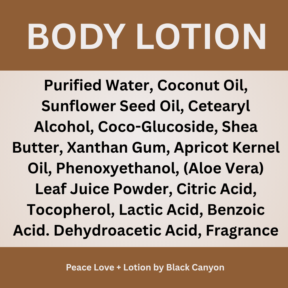 Peace Love + Lotion Banana Coconut Scented Natural Body Lotion