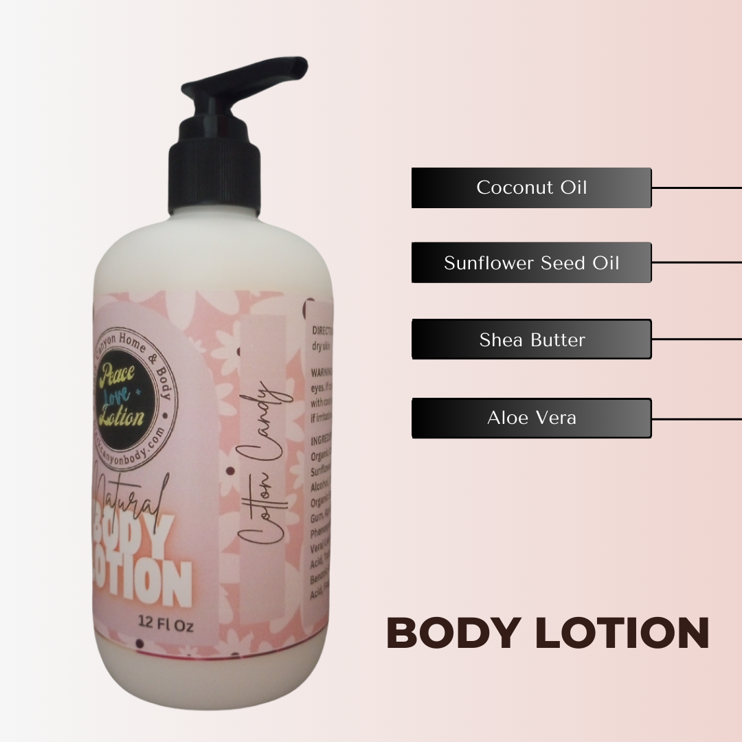 Peace Love + Lotion Cotton Candy Scented Natural Body Lotion
