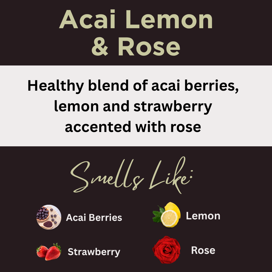 Acai Lemon & Rose Scented Hand-Dipped Charcoal Incense Sticks