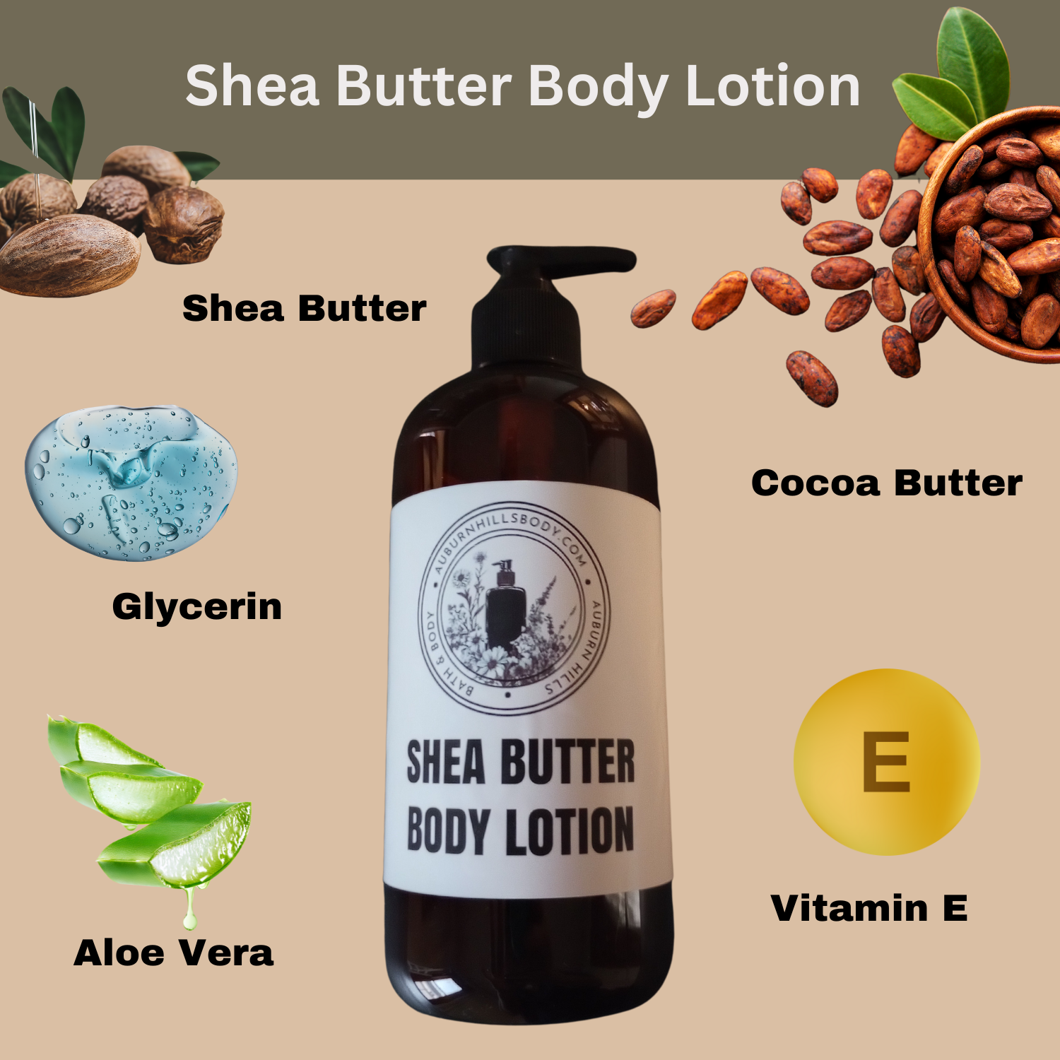 Auburn Hills French Vanilla & Pear Scented Shea Butter Body Lotion