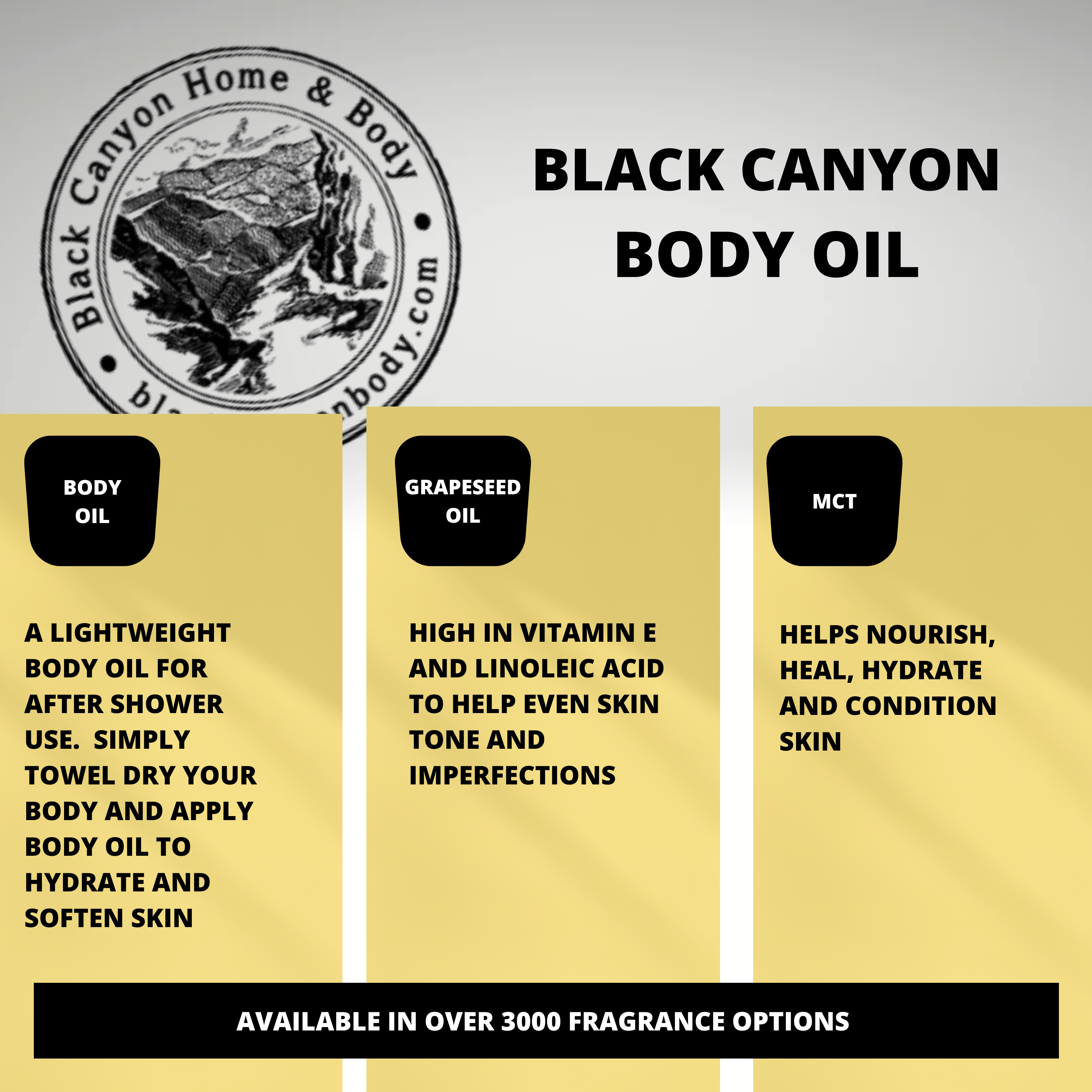 Black Canyon Black Pepper Rose Scented Body Oil