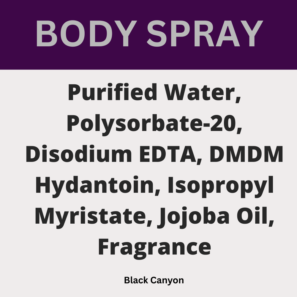 Black Canyon Black Currant Vanilla Scented Body Spray