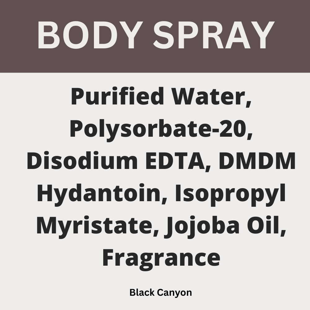 Black Canyon Sugary Sweet Patchouli Scented Body Spray