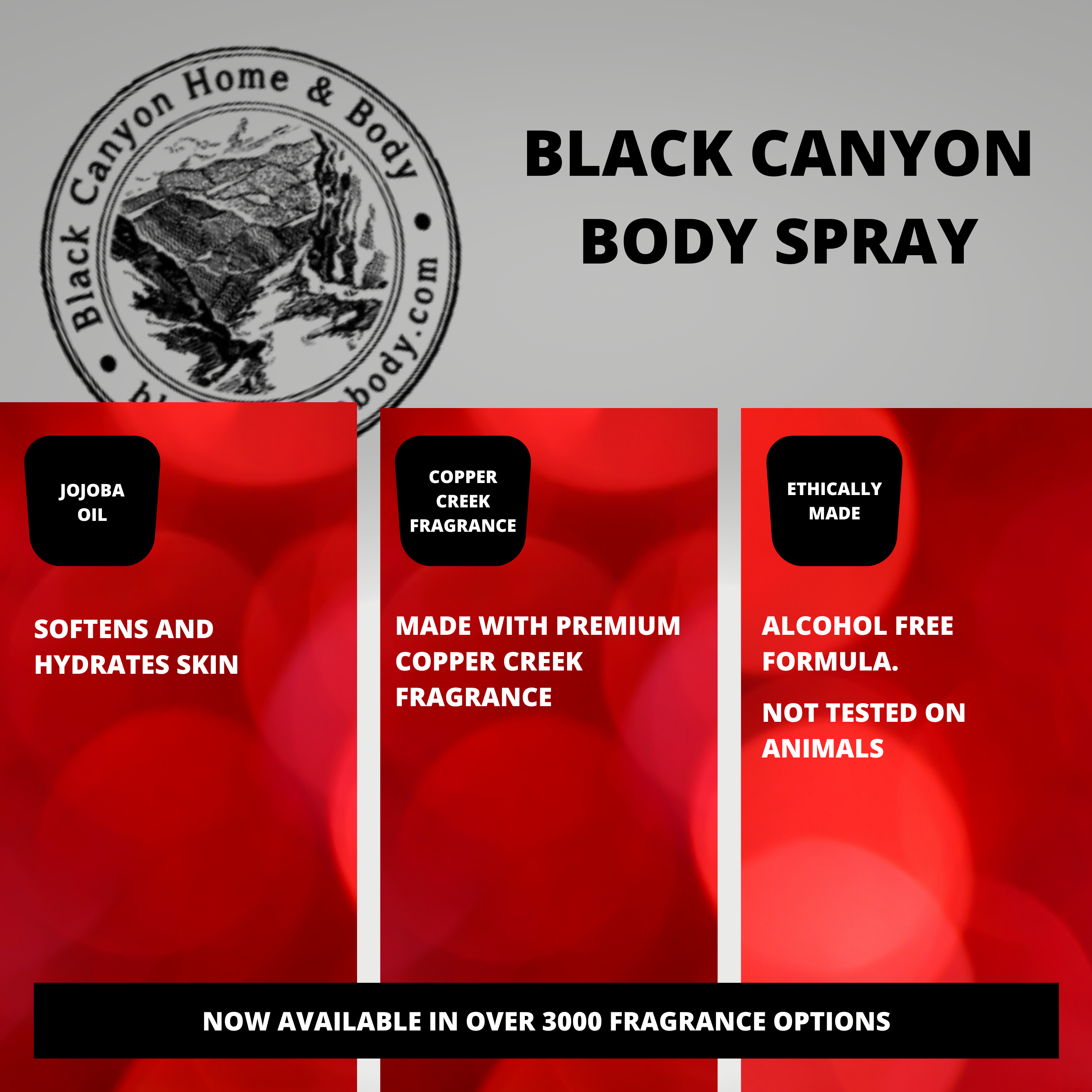 Black Canyon Spiced Vanilla Scented Body Spray