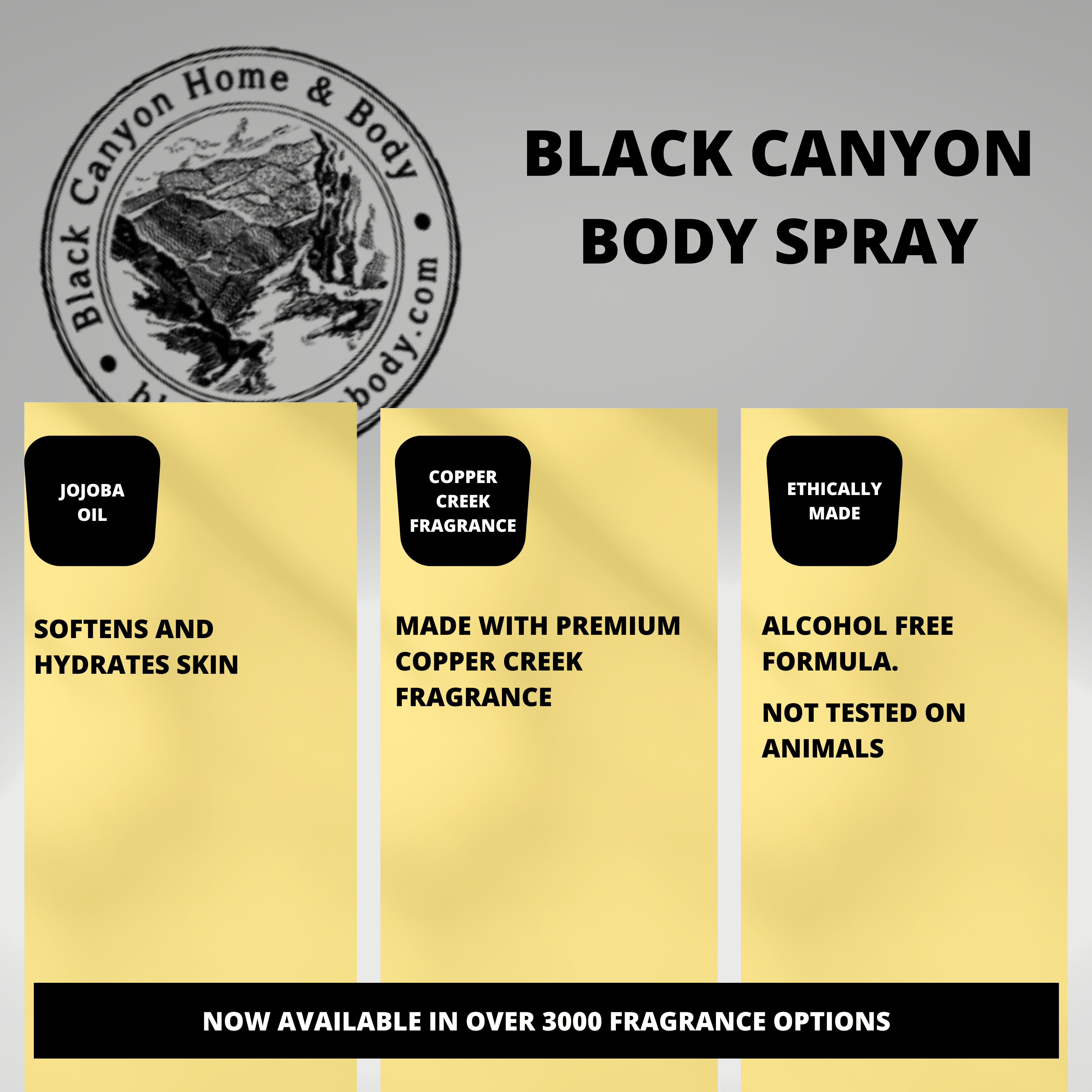 Black Canyon Black Coconut Scented Body Spray