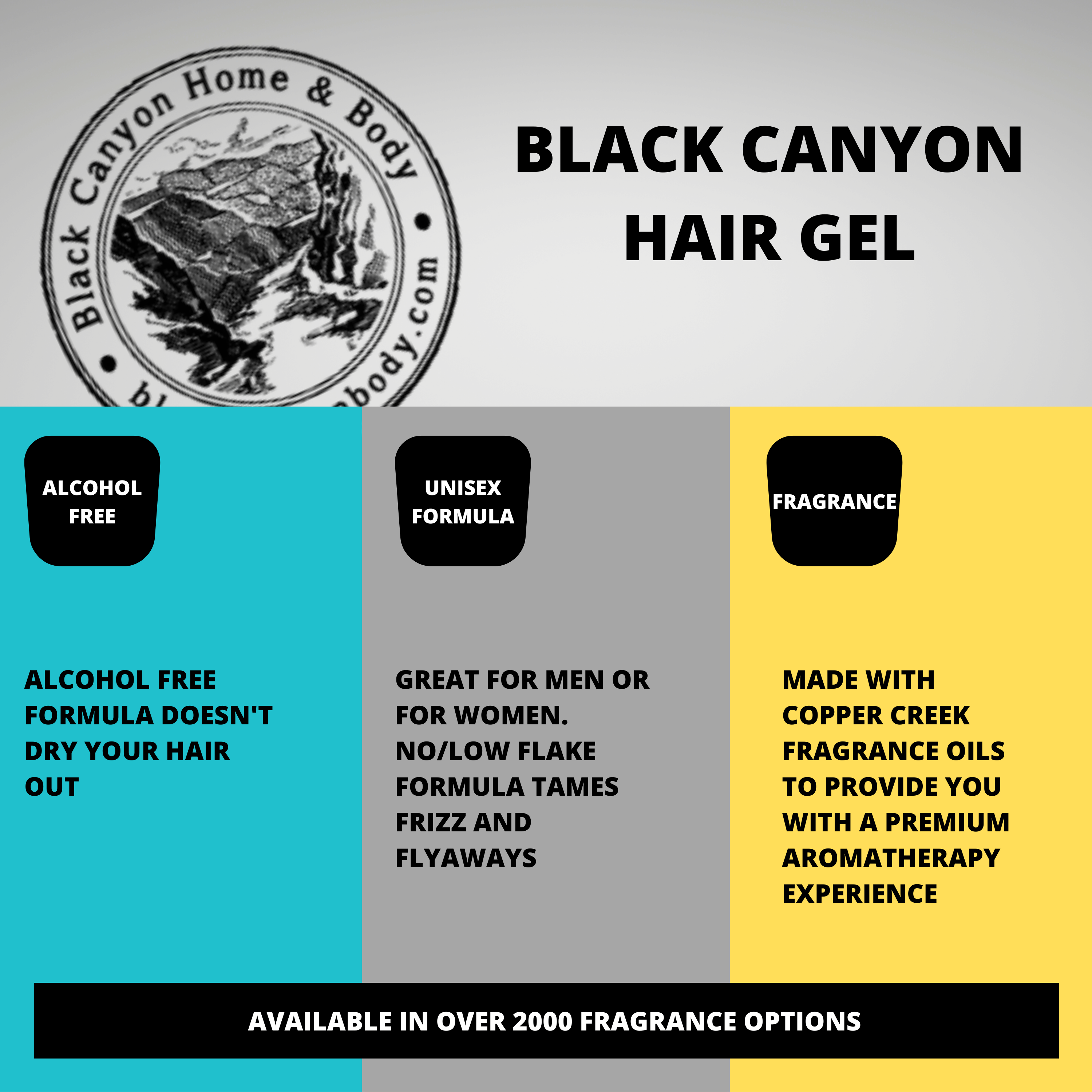 Black Canyon Bergamot Jasmine & Carnation Scented Hair Gel