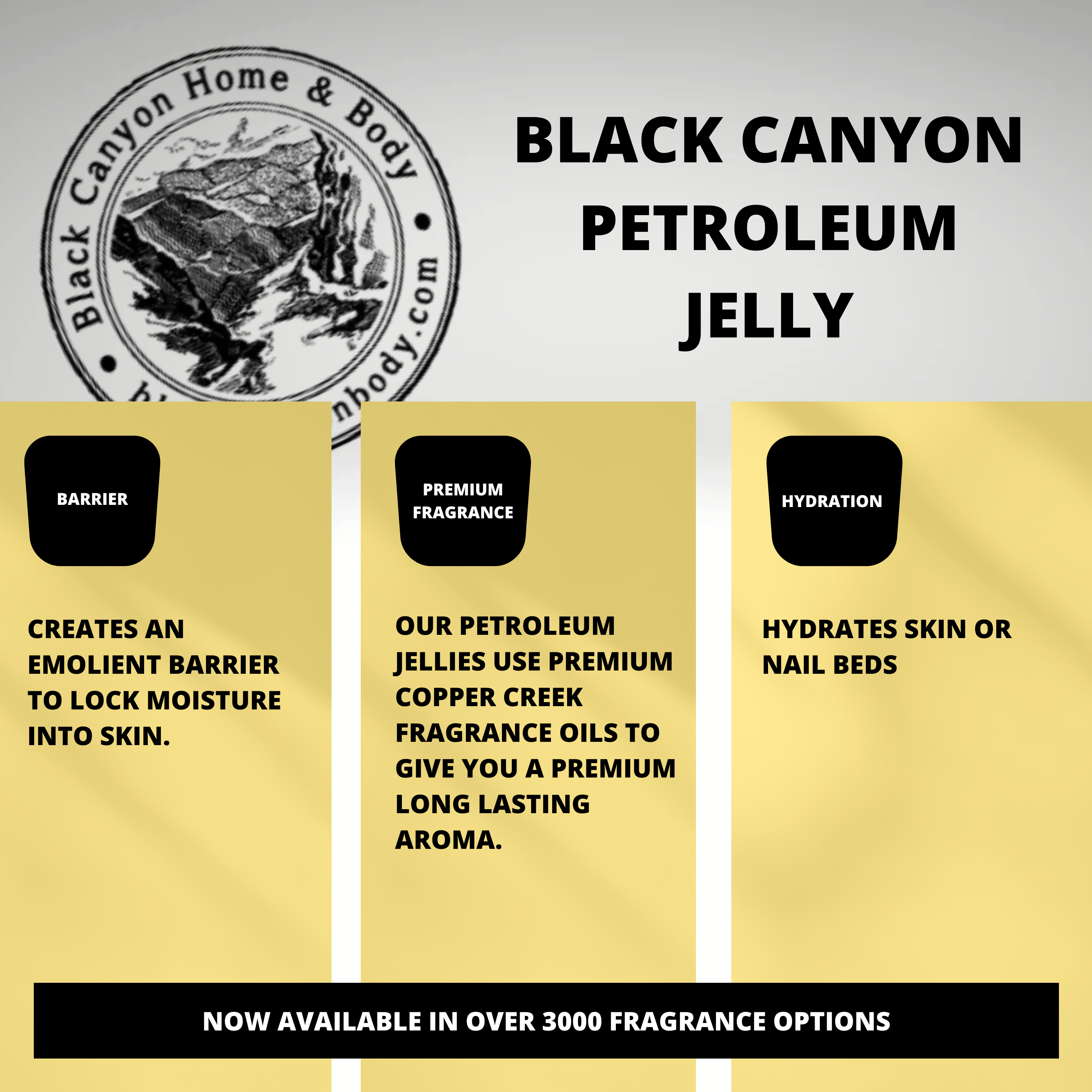 Black Canyon Bergamot Jasmine & Carnation Scented Petroleum Jelly