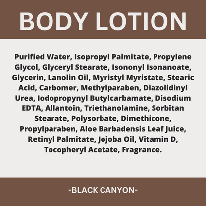 Black Canyon Amber Tonka Bean Scented Body Lotion