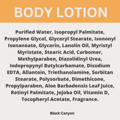 Black Canyon Floral Musk & Amber Scented Body Lotion