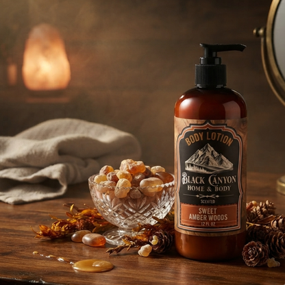 Sweet Amber Woods Scented Body Lotion