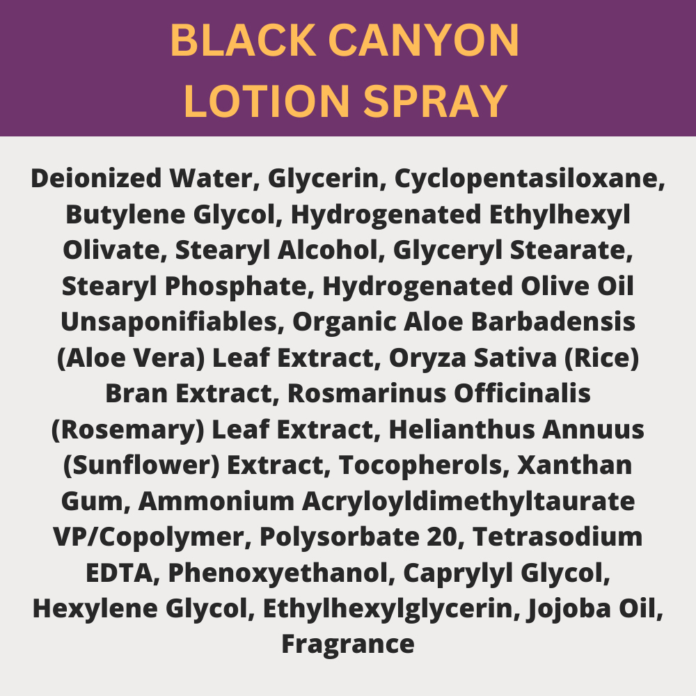 Black Canyon Peppermint Passion Scented Lotion Spray