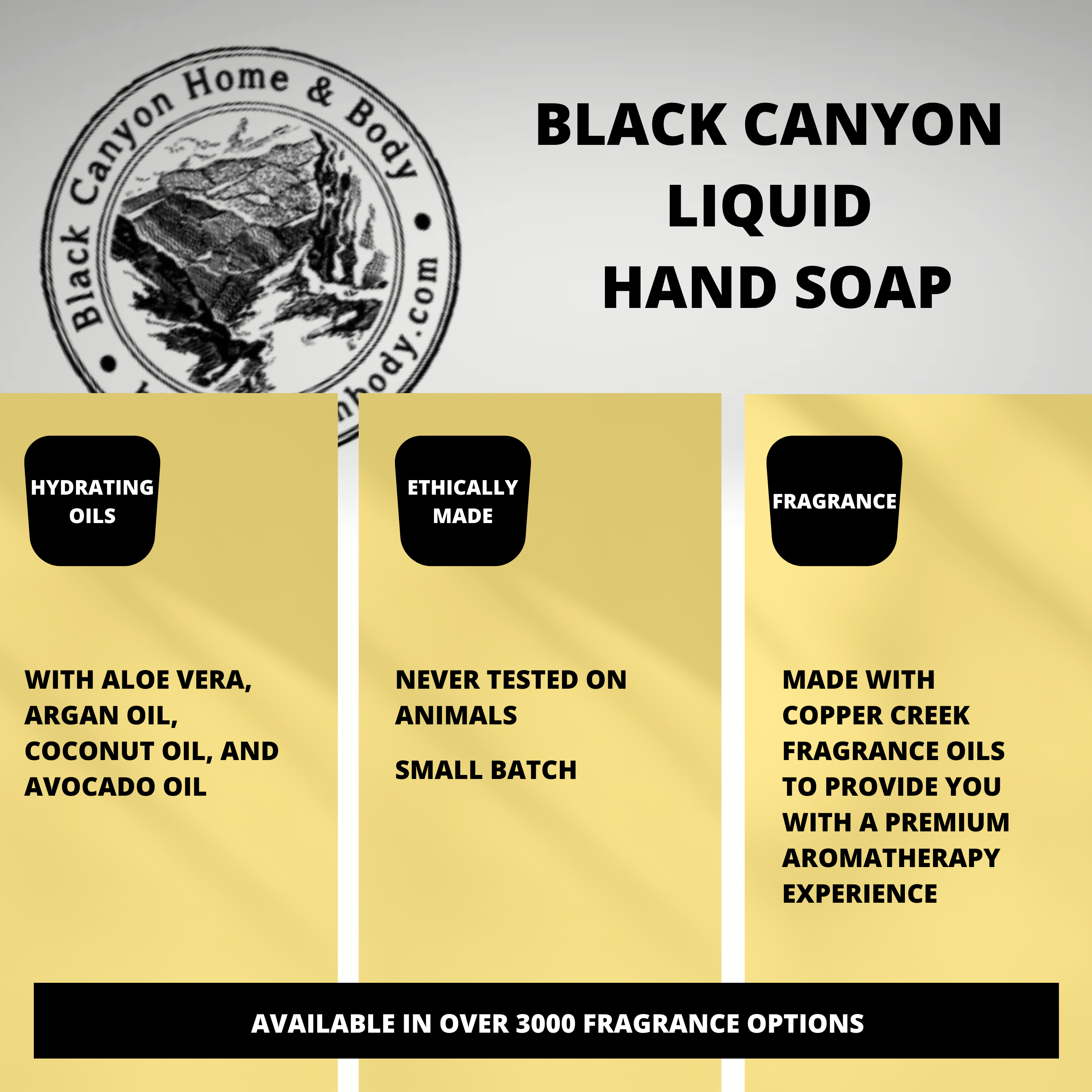 Black Canyon Black Vanilla & Vetiver Scented Liquid Hand Soap