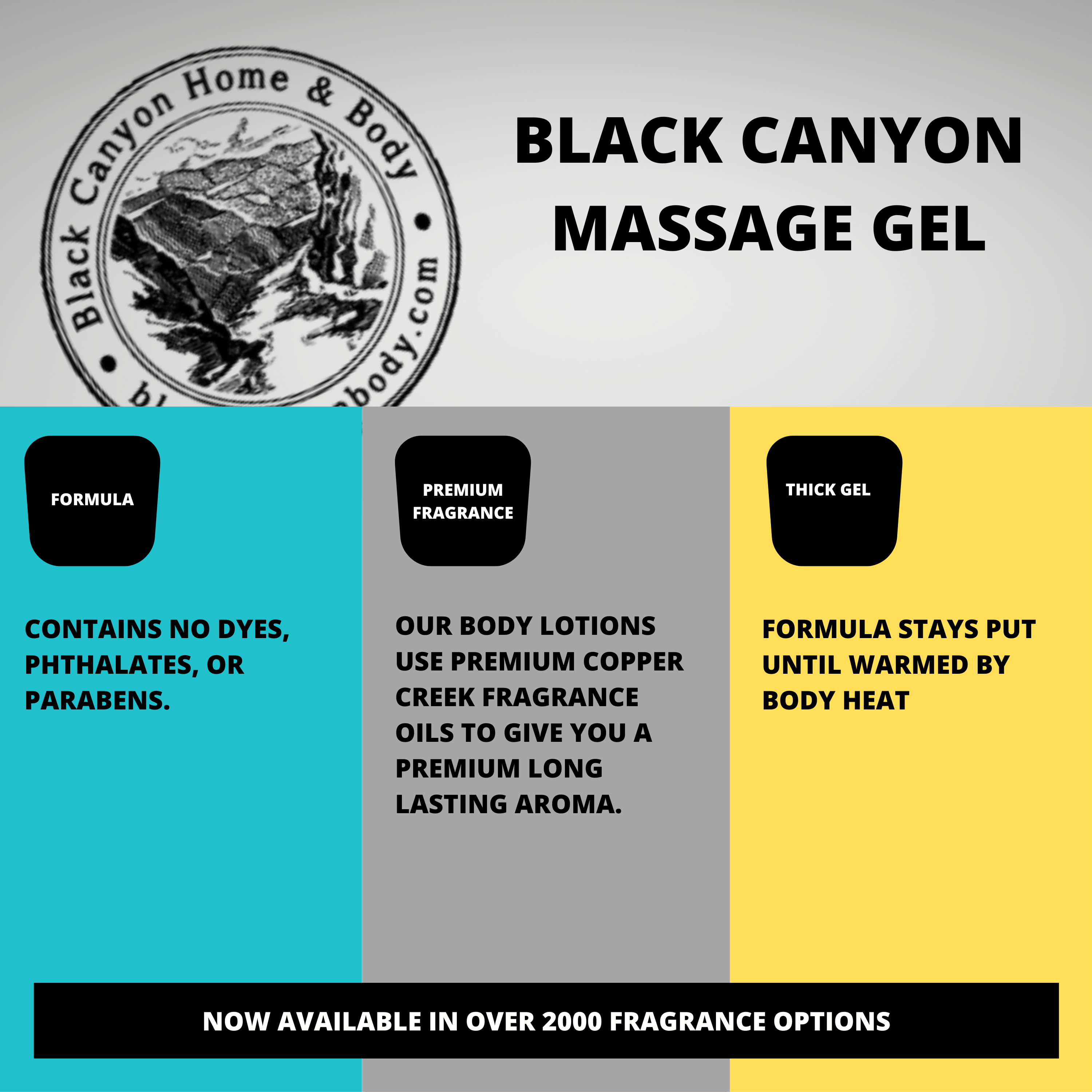 Black Canyon Berries & Cream Scented Massage Gel