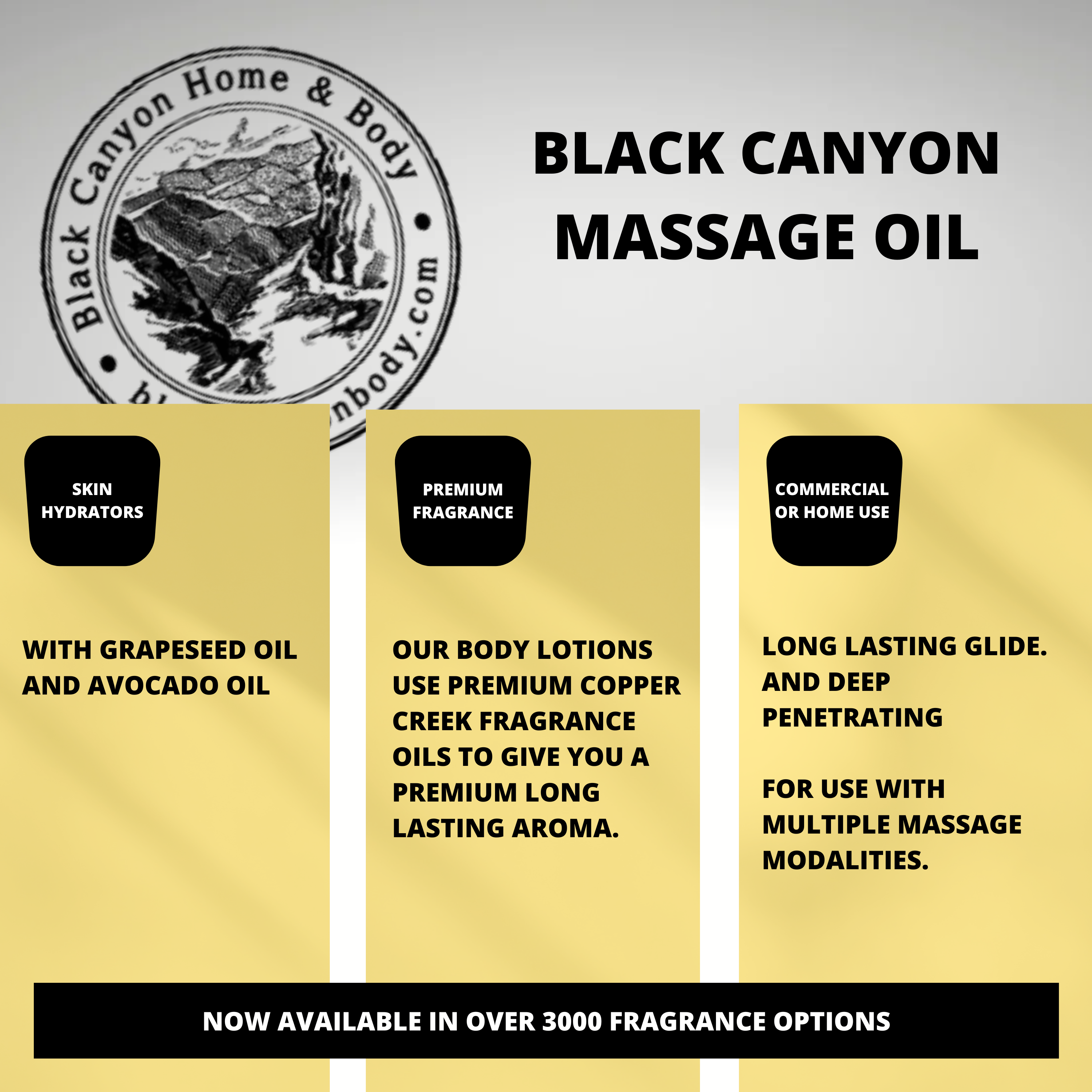 Black Canyon Dulce De Leche Scented Massage Oil