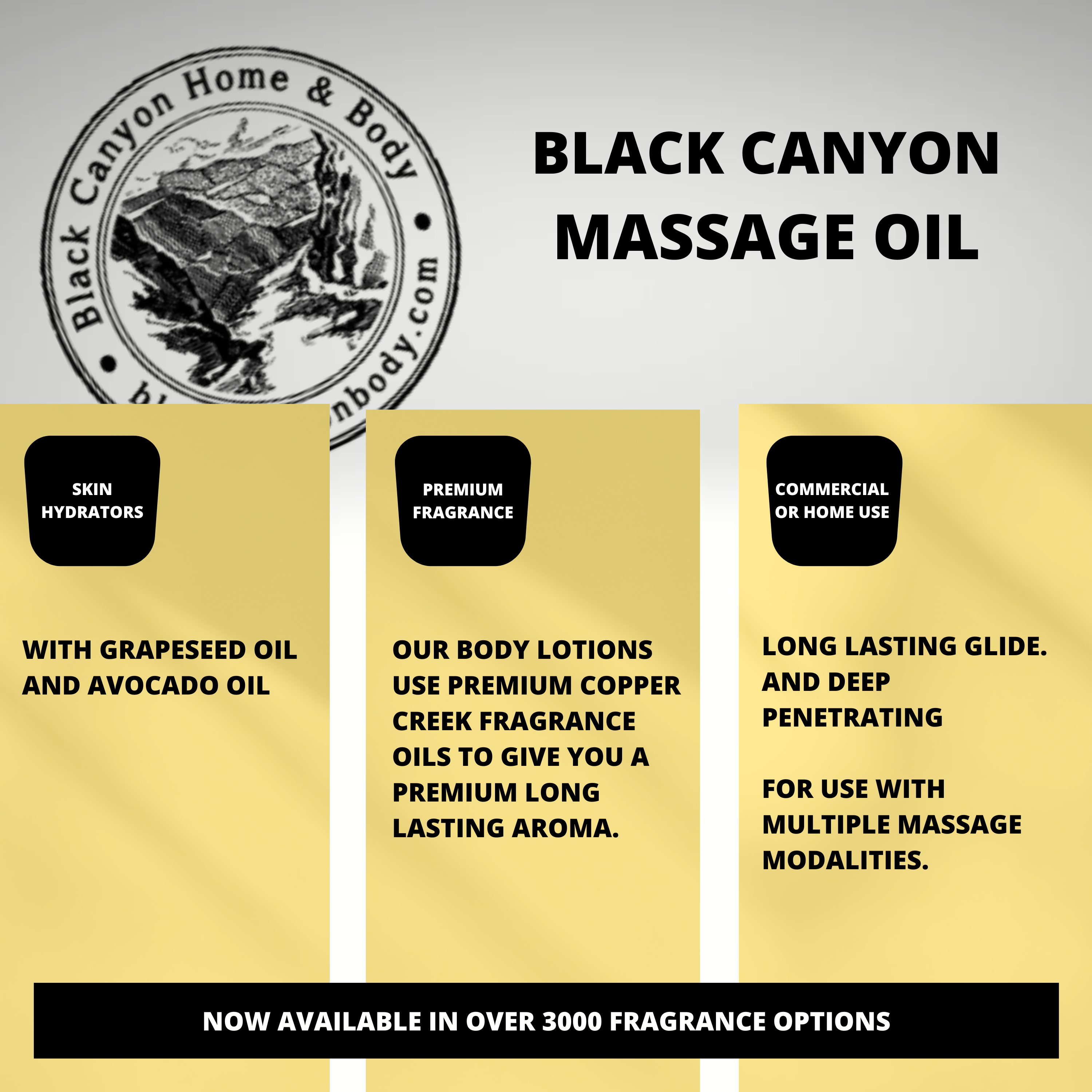 Black Canyon Almond & Jasmine Musk Scented Massage Oil