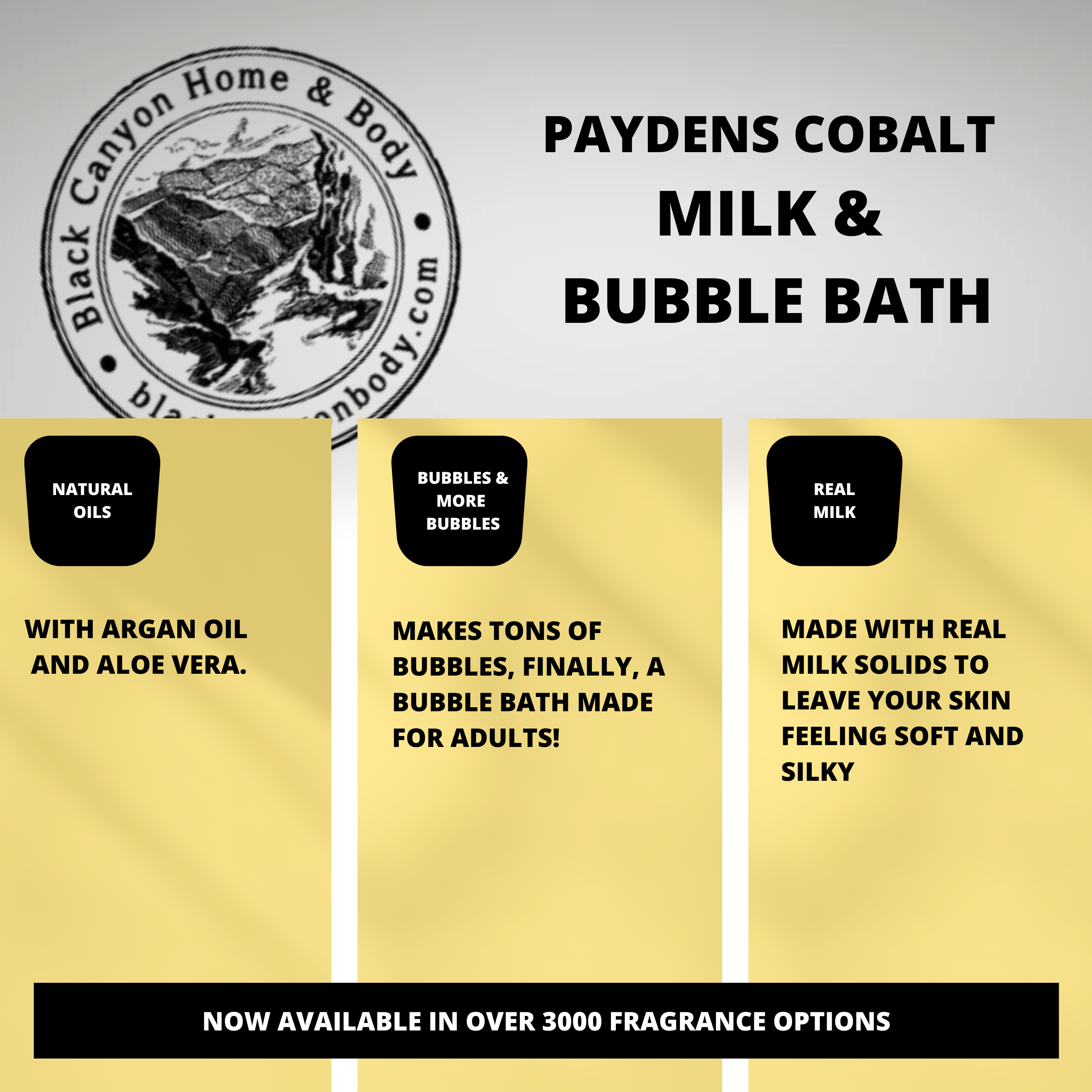 Paydens Cobalt Amber & Coriander Scented Milk & Bubble Bath For Men
