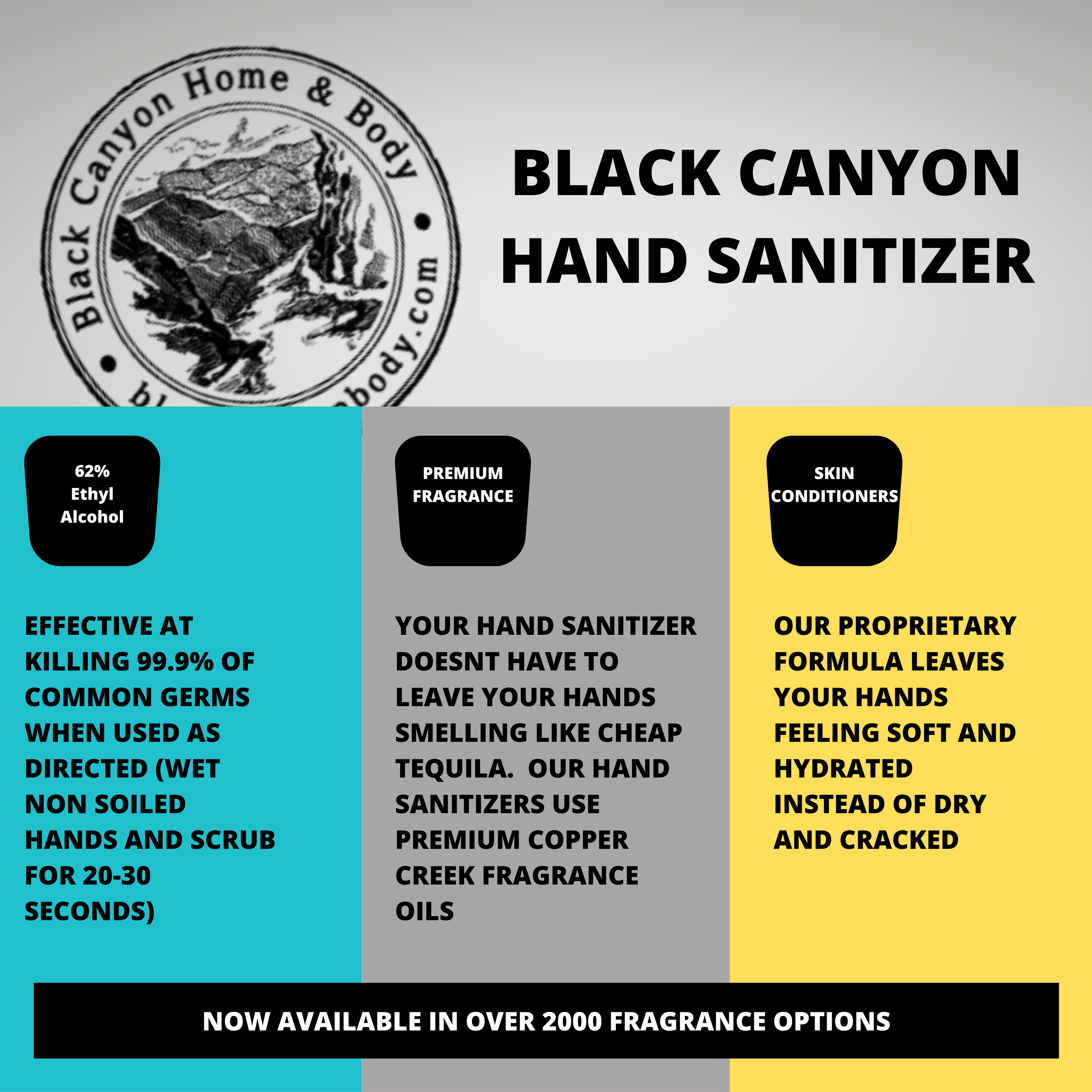Black Canyon Vetiver & Oakmoss Scented Hand Sanitizer Gel
