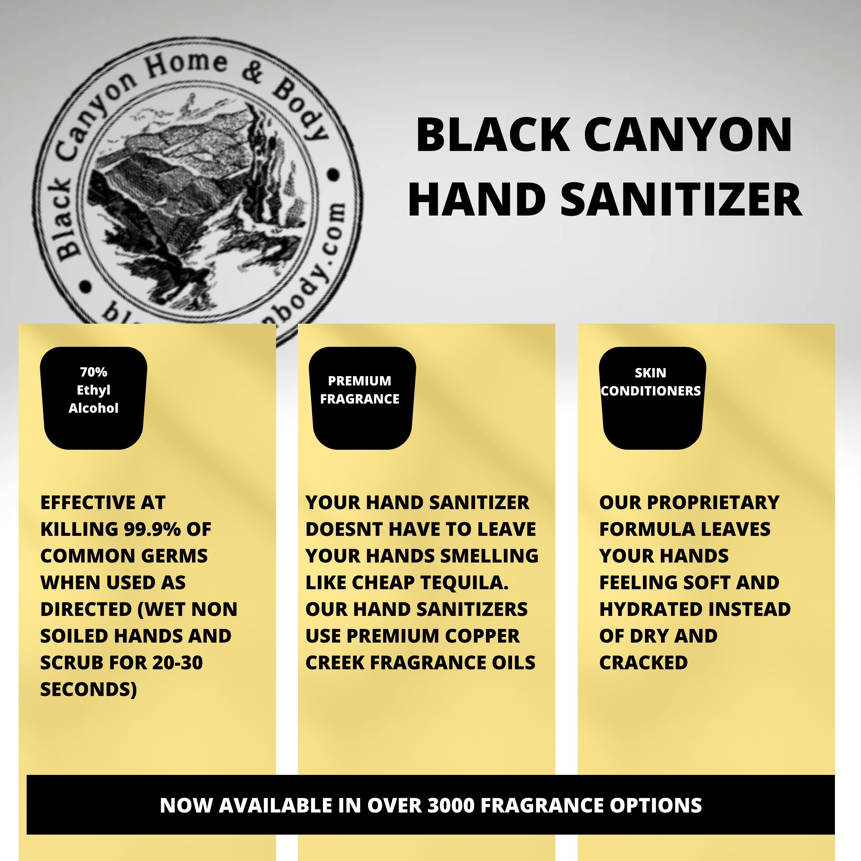 Black Canyon Golden Jasmine & Rose Scented Hand Sanitizer Gel