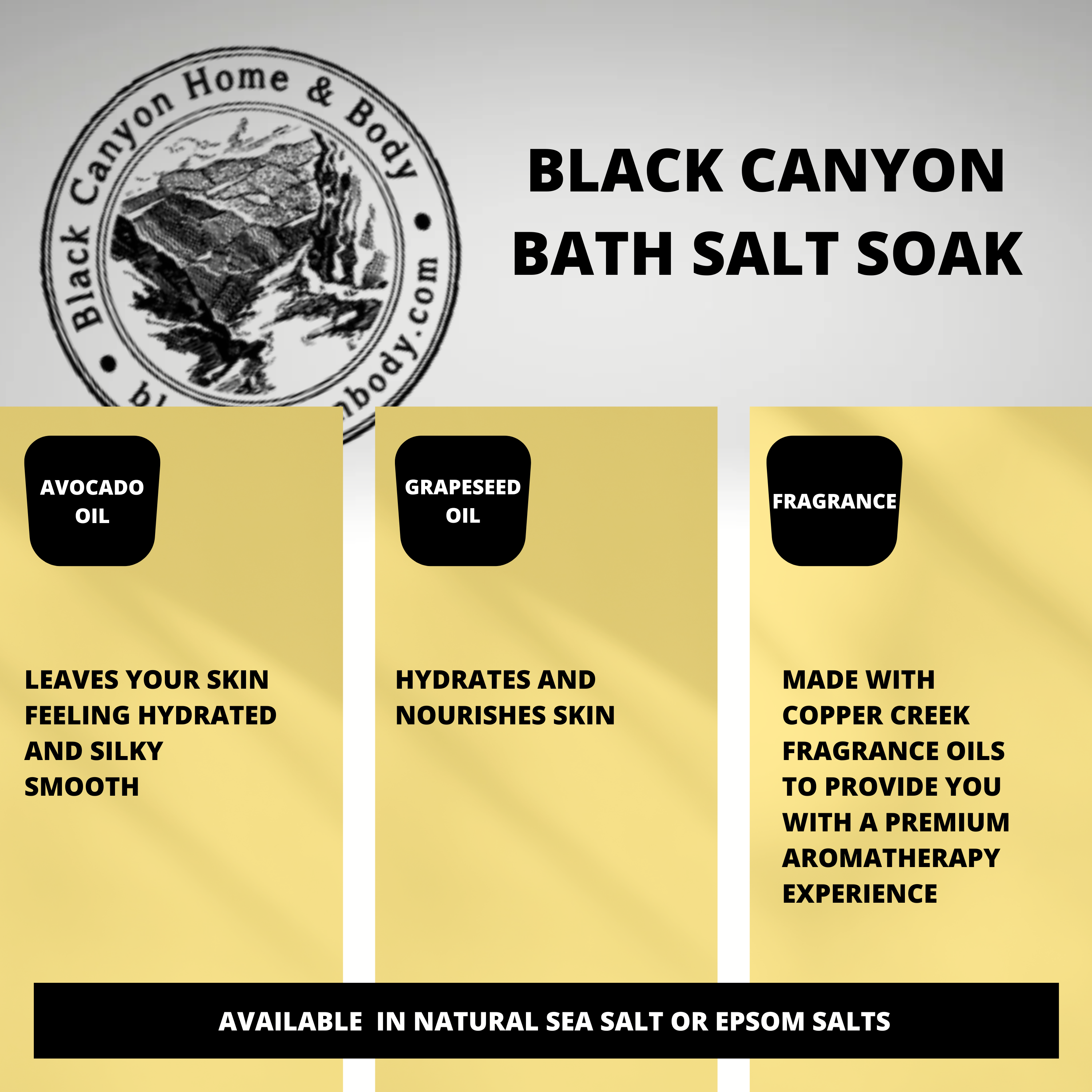 Black Canyon Bergamot & White Tea Scented Sea Salt Bath Soak