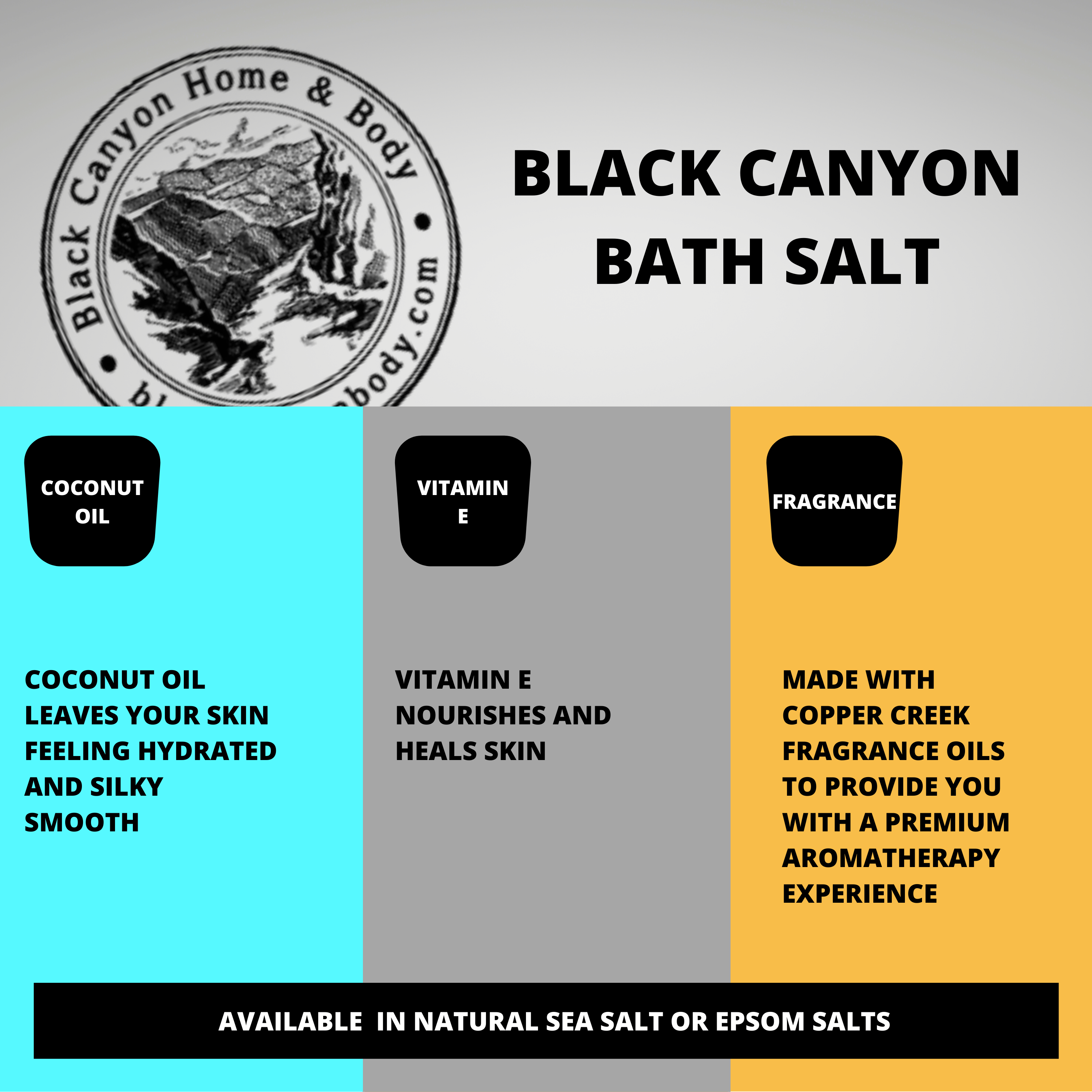 Black Canyon Vetiver & Oakmoss Scented Sea Salt Bath Soak