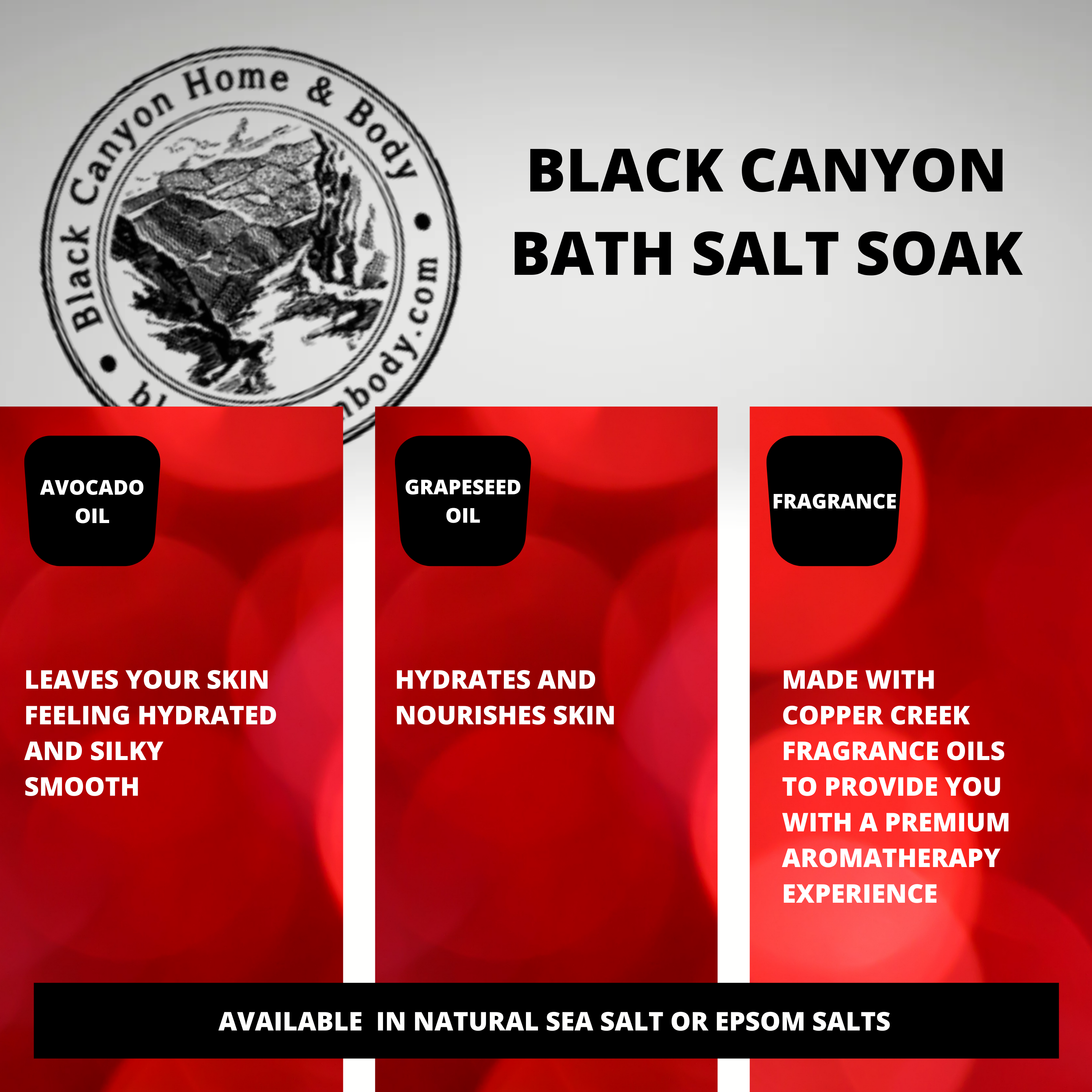 Black Canyon Spiced Vanilla Scented Epsom Salt Bath Soak