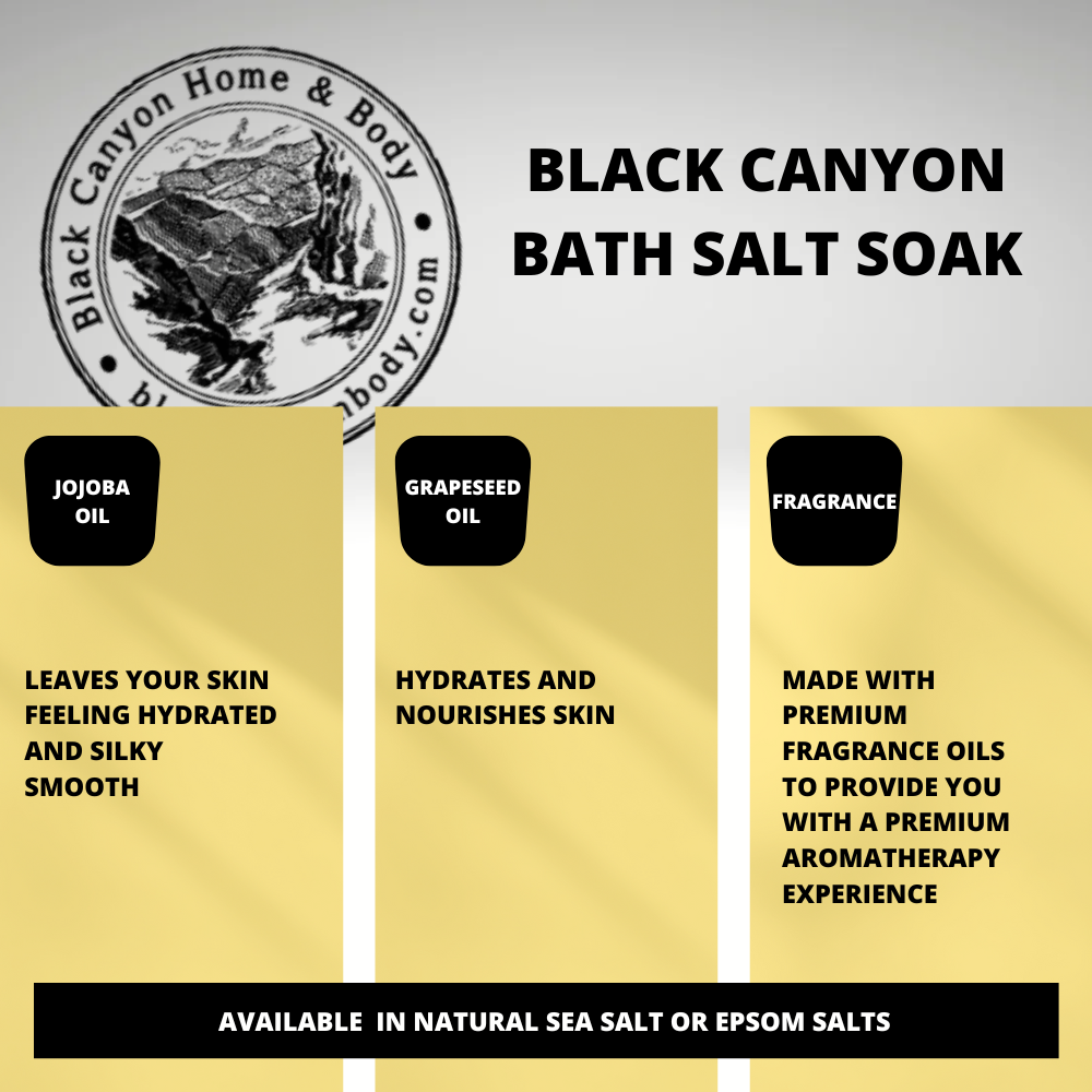 Black Canyon Peach Clove & Cardamom Scented Epsom Salt Bath Soak