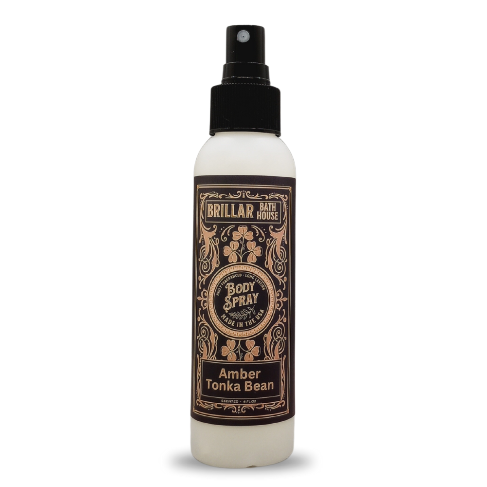 Brillar Bath House Amber Tonka Bean Scented Shimmering Body Spray