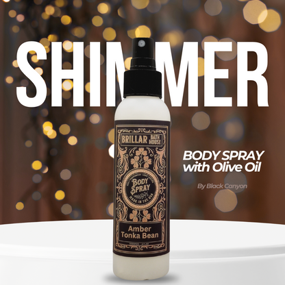 Brillar Bath House Amber Tonka Bean Scented Shimmering Body Spray