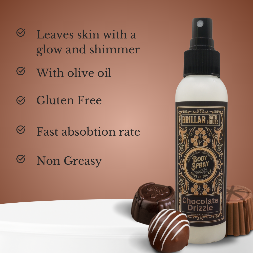 Brillar Bath House Chocolate Drizzle Scented Shimmering Body Spray