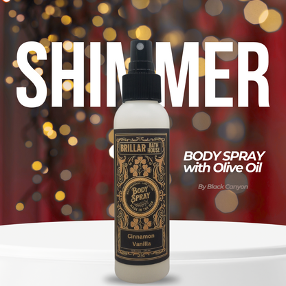 Brillar Bath House Cinnamon Vanilla Scented Shimmering Body Spray