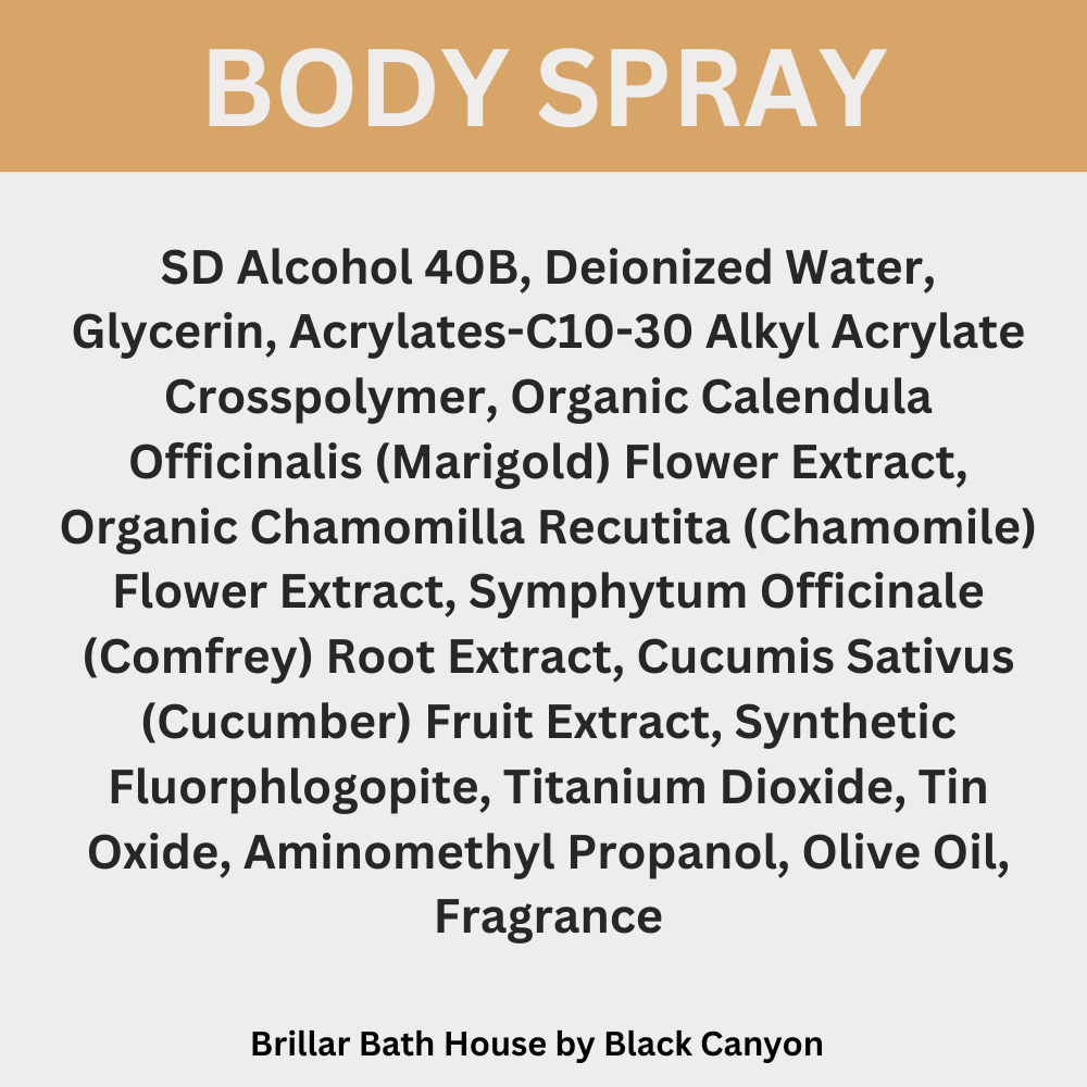 Brillar Bath House Creme Brulee Scented Shimmering Body Spray