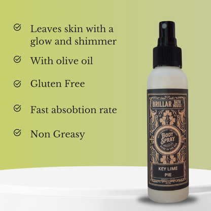 Brillar Bath House Key Lime Pie Scented Shimmering Body Spray