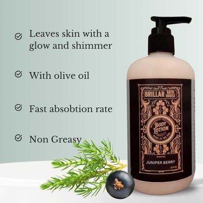 Brillar Bath House Juniper Berry Scented Shimmering Body Lotion