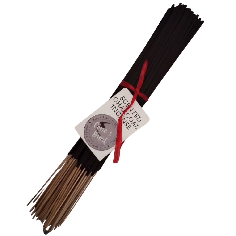 Cone & Bunt Cedarwood Sandalwood & Musk Scented Hand-Dipped Charcoal Incense Sticks