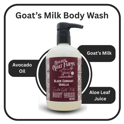 Golden Goat Farms Black Currant Vanilla Scented Goat Milk Body Wash