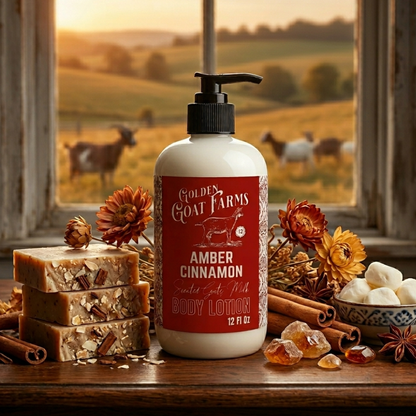 Amber Cinnamon Scented Goat Milk Body Lotion